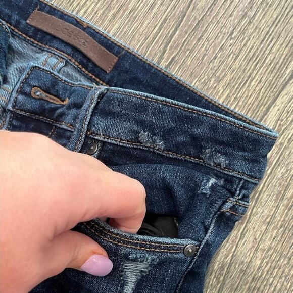 Joe's Straight Cuff-Cut Crop Jeans Mid Rise Denim Stretch Dark Wash Blue Size 27 - Picture 2 of 12